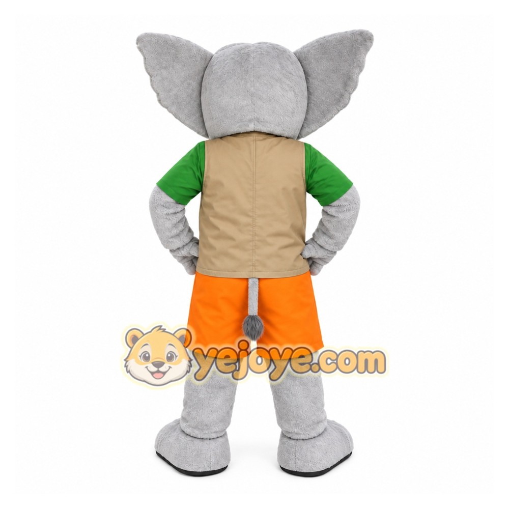 Gray Elephant Shorts Mascot Costume
