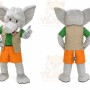 Gray Elephant Shorts Mascot Costume