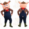 Pig Overalls Mascot Costume