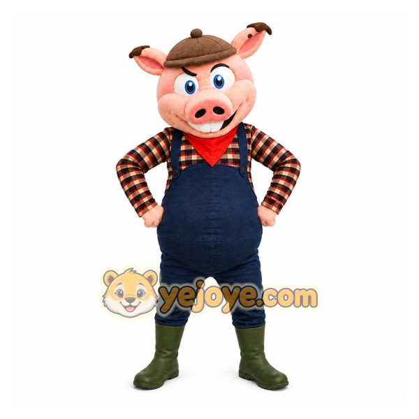 Pig Overalls Mascot Costume