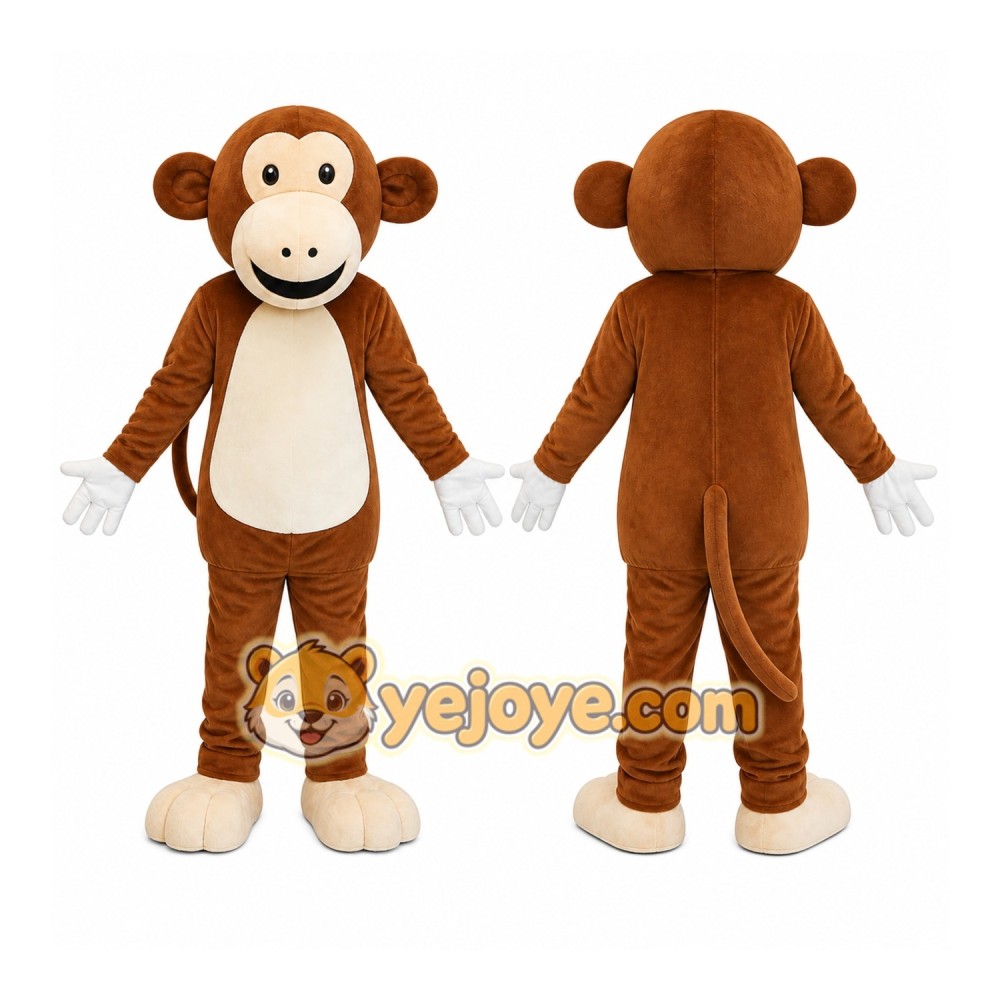 Brown Monkey Mascot Costume Brown Monkey Mascot Costume