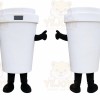 White Bucket Mascot Costume