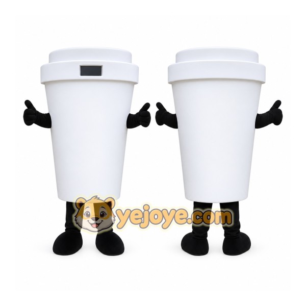 White Bucket Mascot Costume