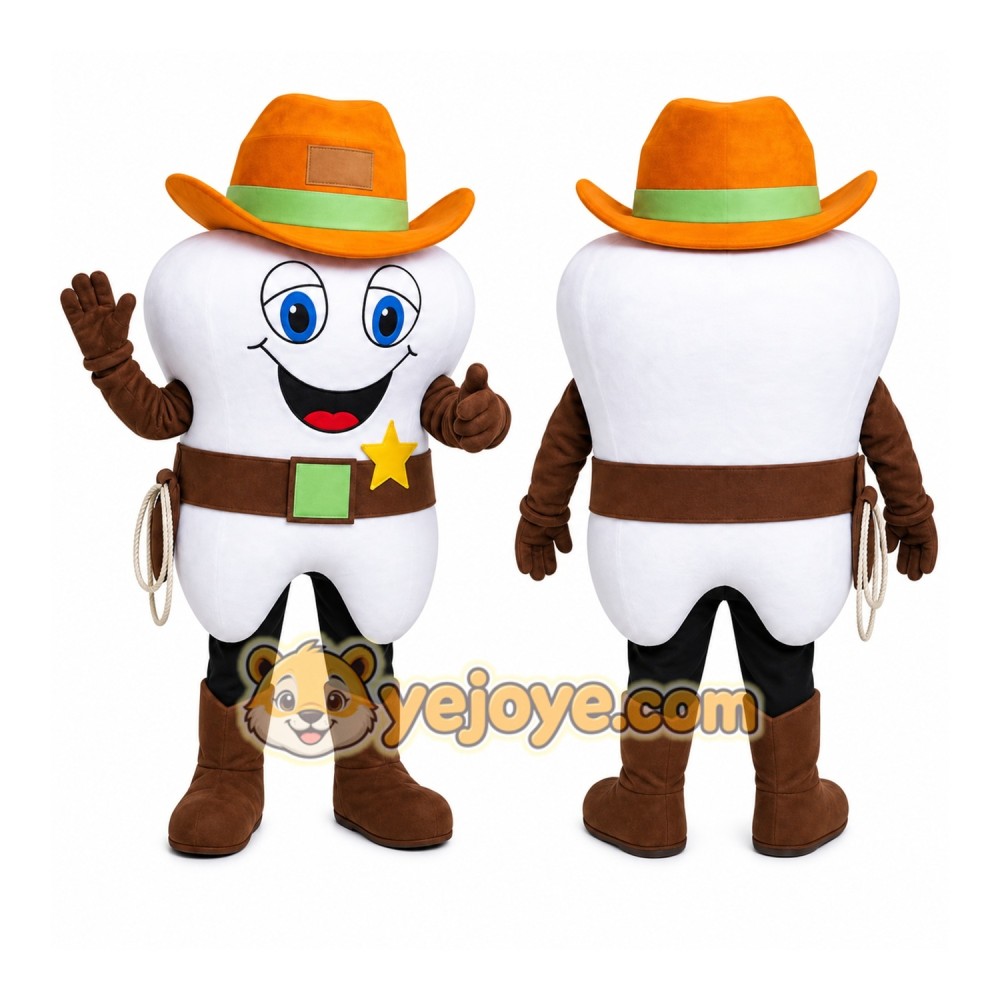 Cowboy Teeth Mascot Costume Cowboy Teeth Mascot Costume