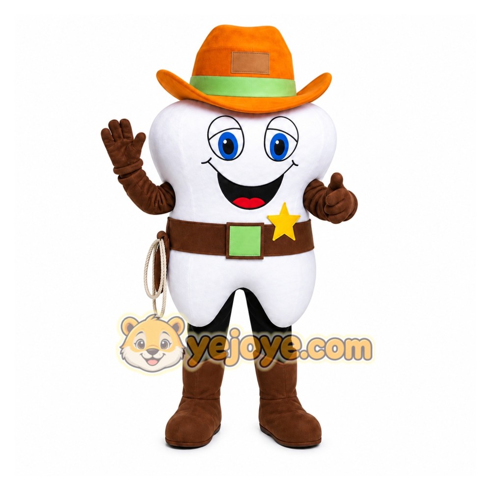 Cowboy Teeth Mascot Costume Cowboy Teeth Mascot Costume