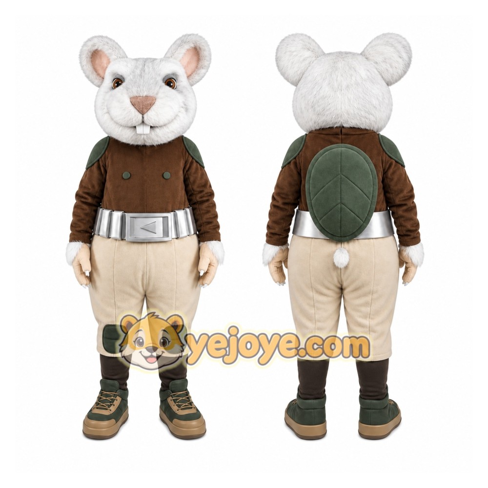 White Mouse Vest Mascot Costume