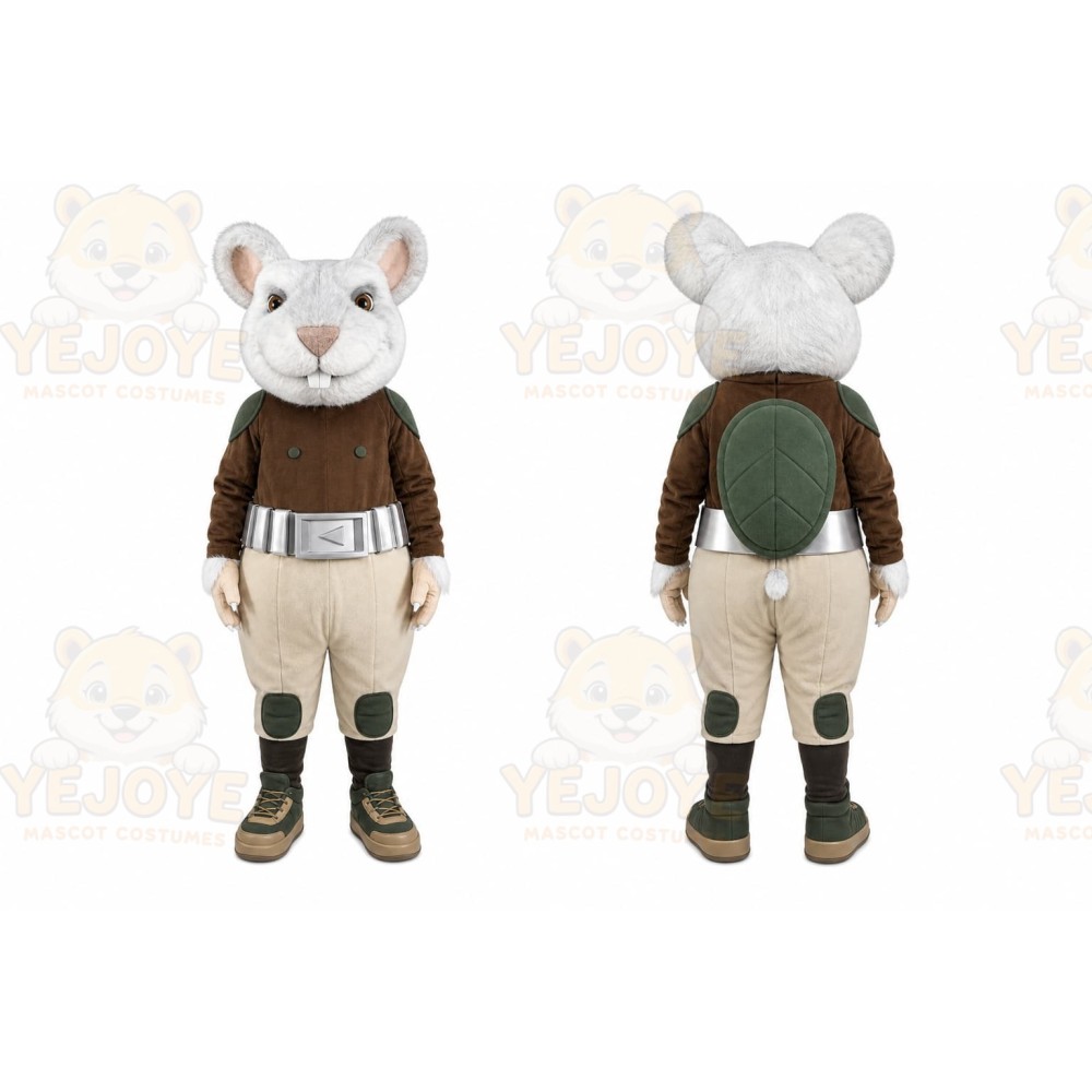 White Mouse Vest Mascot Costume