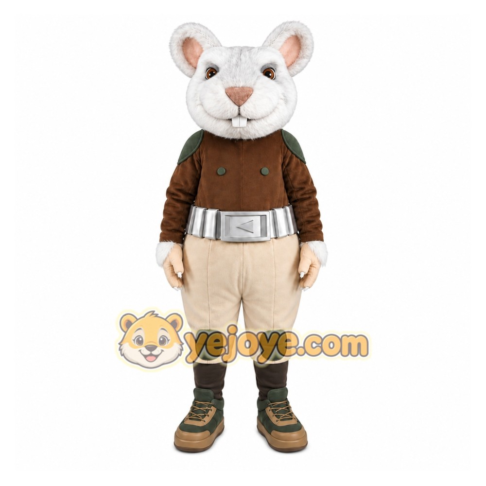 White Mouse Vest Mascot Costume