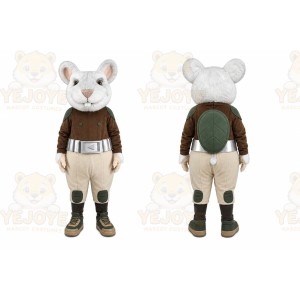 White Mouse Vest Mascot Costume