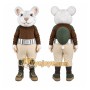 White Mouse Vest Mascot Costume