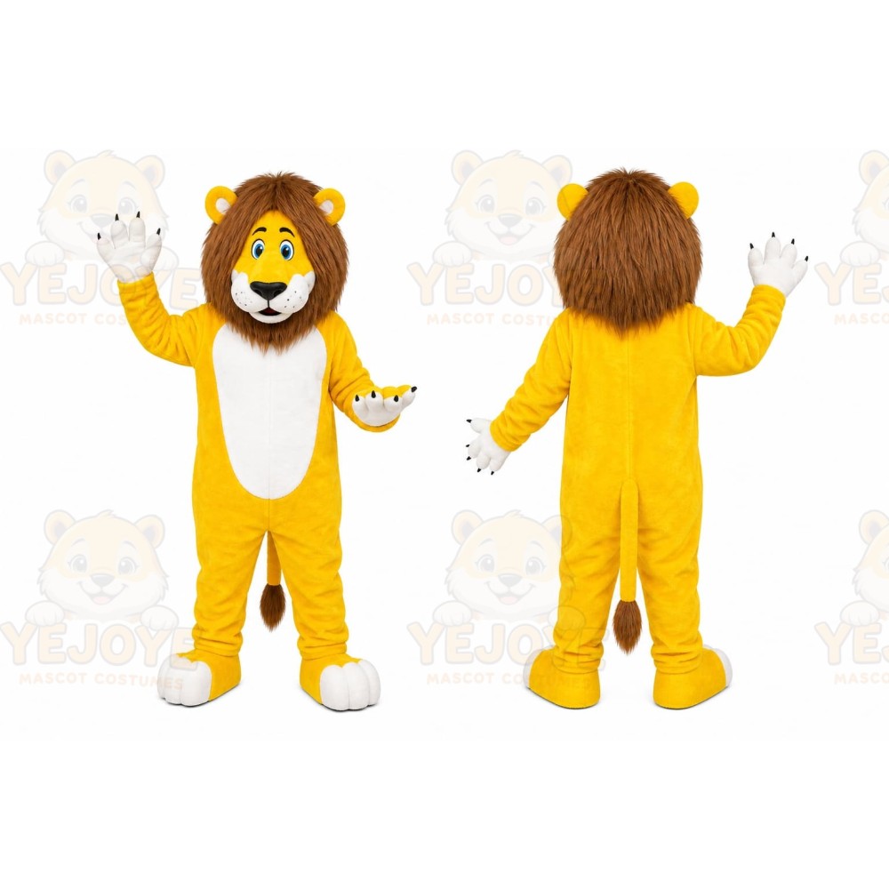 Yellow Lion Mascot Costume