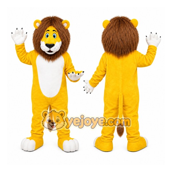 Yellow Lion Mascot Costume
