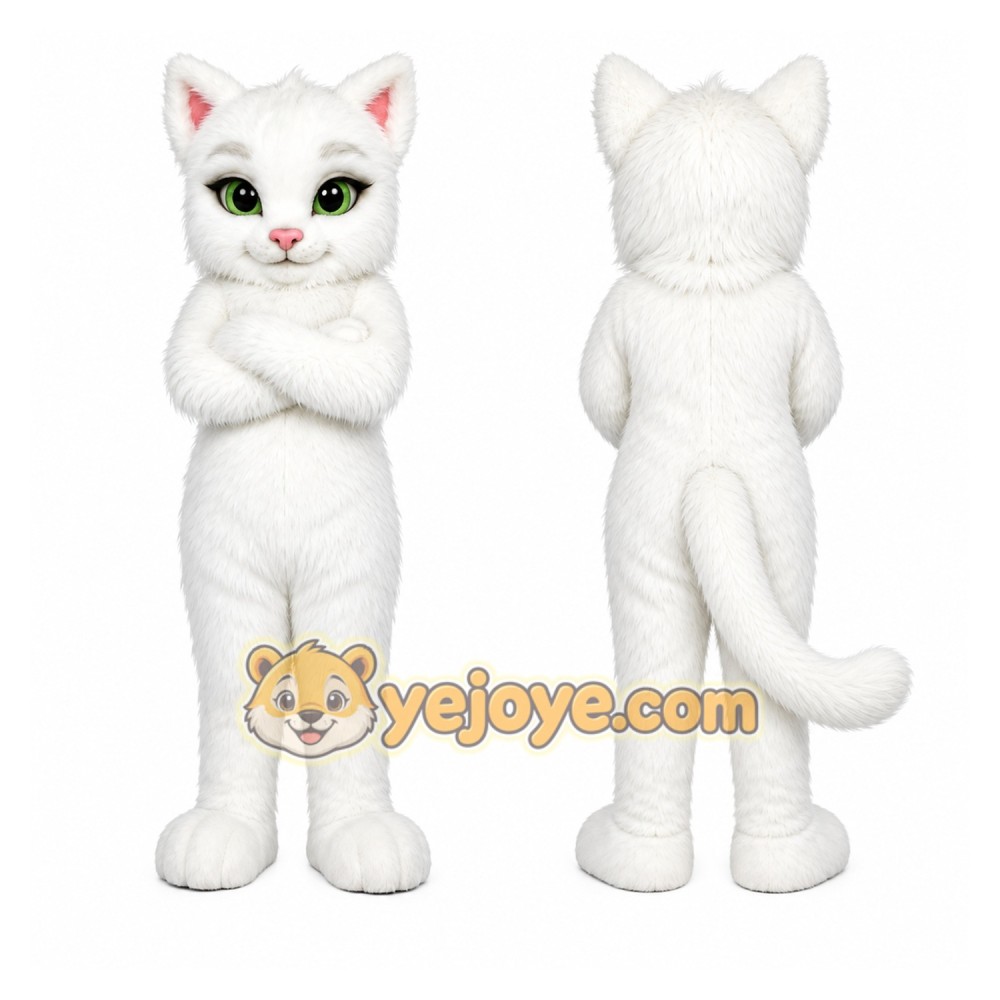 White Cat Mascot Costume White Cat Mascot Costume