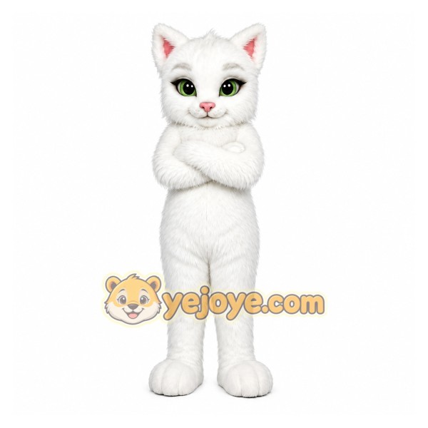 White Cat Mascot Costume White Cat Mascot Costume