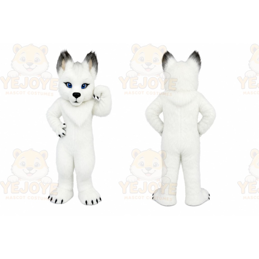 White Wolf Mascot Costume