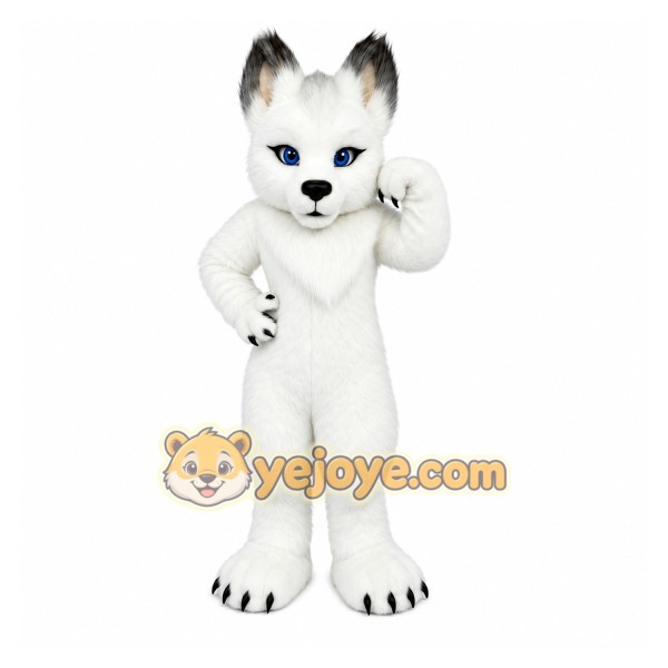 White Wolf Mascot Costume White Wolf Mascot Costume