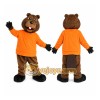 Beaver Orange Shirt Mascot Costume Beaver Orange Shirt Mascot Costume