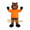 Beaver Orange Shirt Mascot Costume Beaver Orange Shirt Mascot Costume