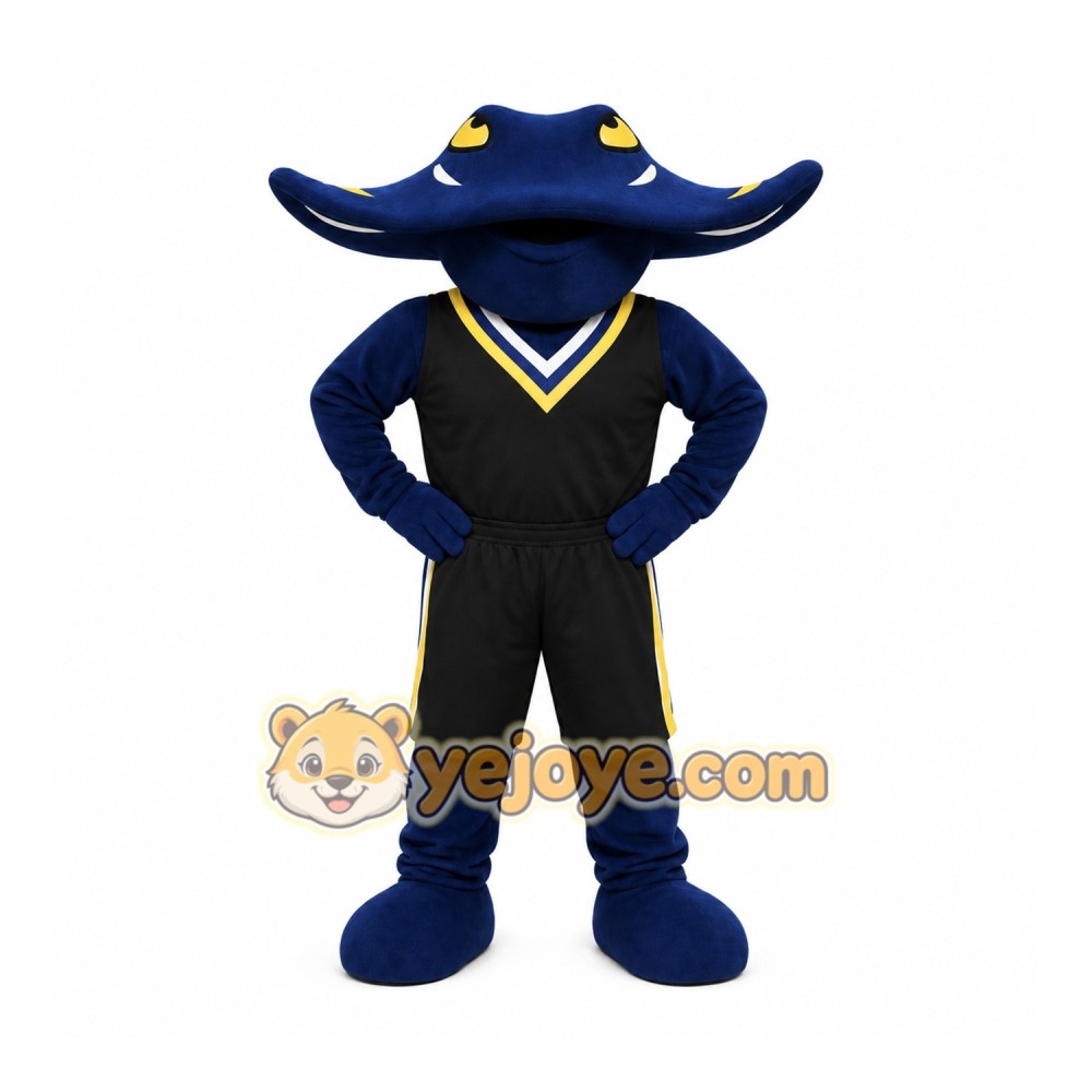 Black Manta Ray Mascot Costume Black Manta Ray Mascot Costume
