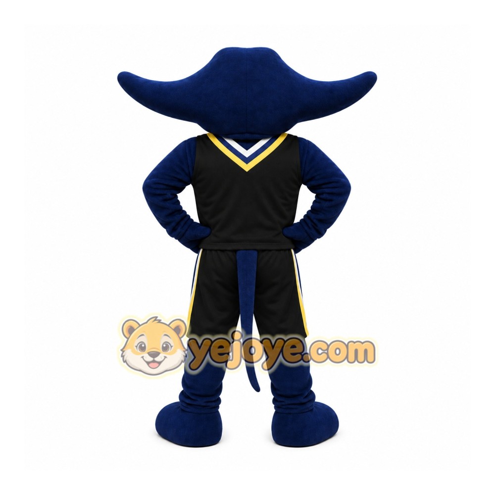 Black Manta Ray Mascot Costume Black Manta Ray Mascot Costume
