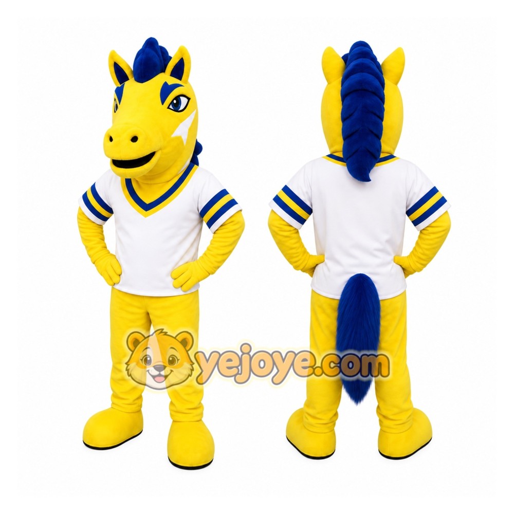 Yellow Horse Mascot Costume Yellow Horse Mascot Costume