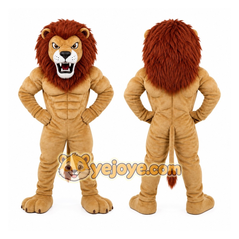 Tan Lion Mascot Costume