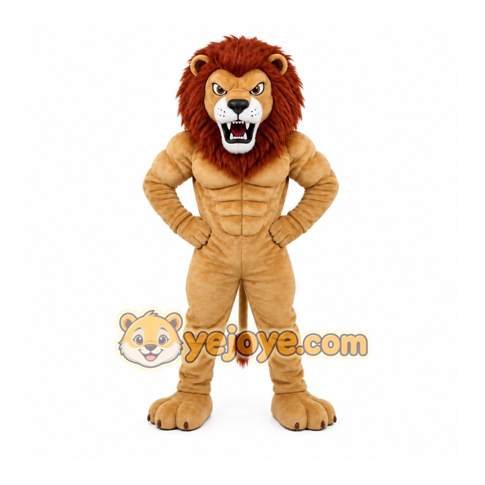 Tan Lion Mascot Costume