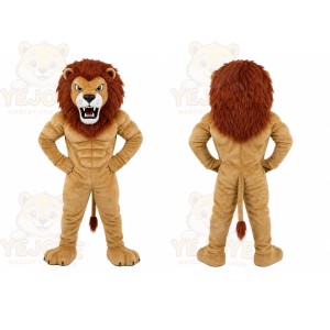 Tan Lion Mascot Costume