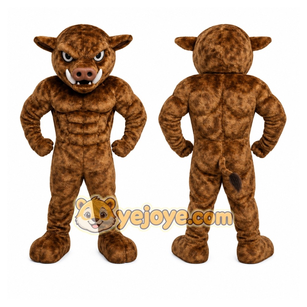 Brown Hog Mascot Costume Brown Hog Mascot Costume