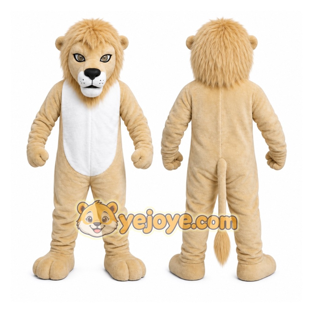 Tan Lion Mascot Costume