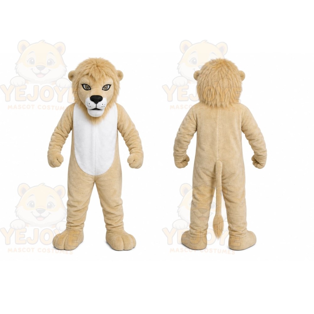 Tan Lion Mascot Costume