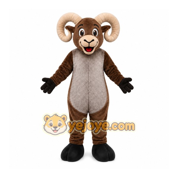 Brown Ram Mascot Costume Brown Ram Mascot Costume