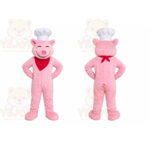 Pink Chef Pig Mascot Costume