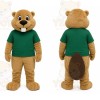 Beaver Green Shirt Mascot Costume