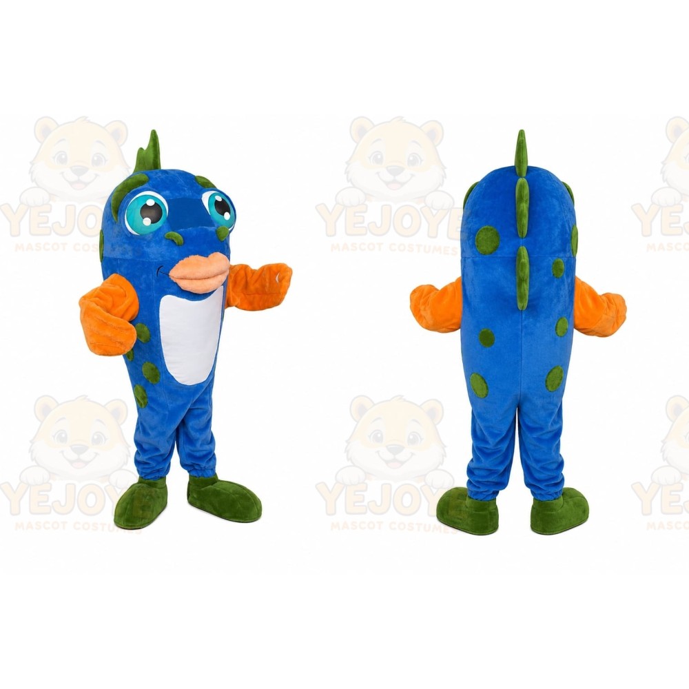 Blue Fish Mascot Costume
