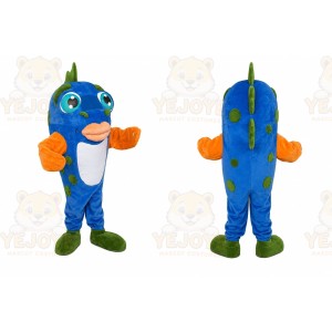 Blue Fish Mascot Costume