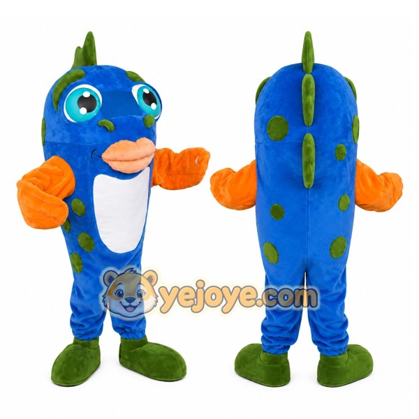 Blue Fish Mascot Costume