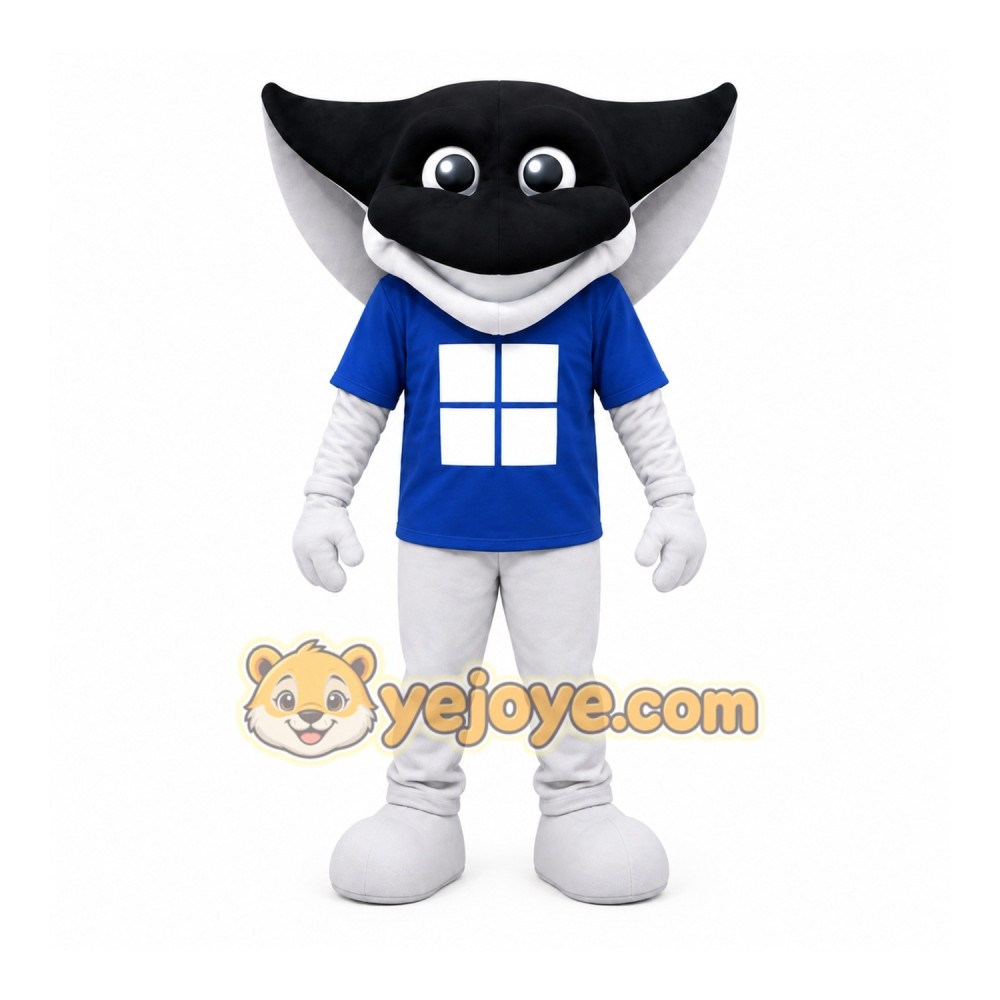 Blue Manta Ray Mascot Costume Blue Manta Ray Mascot Costume