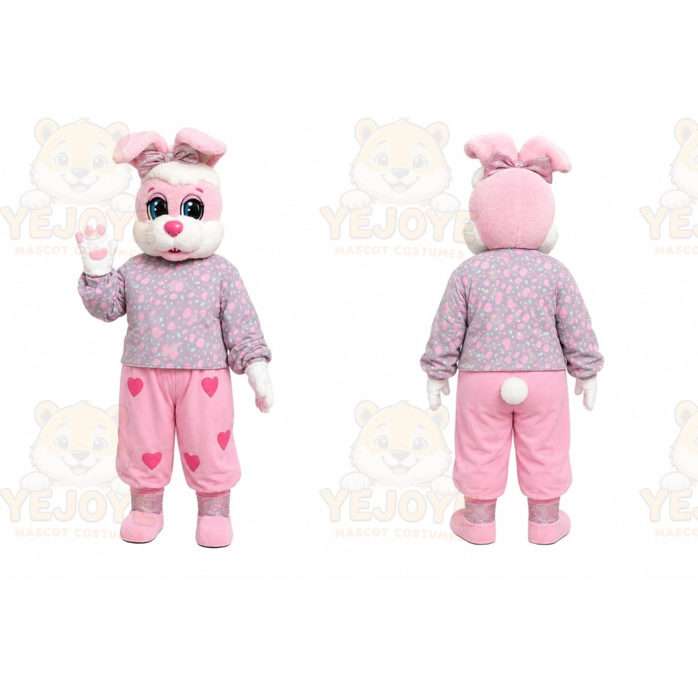 Pink Bunny Mascot Costume