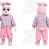 Pink Bunny Mascot Costume