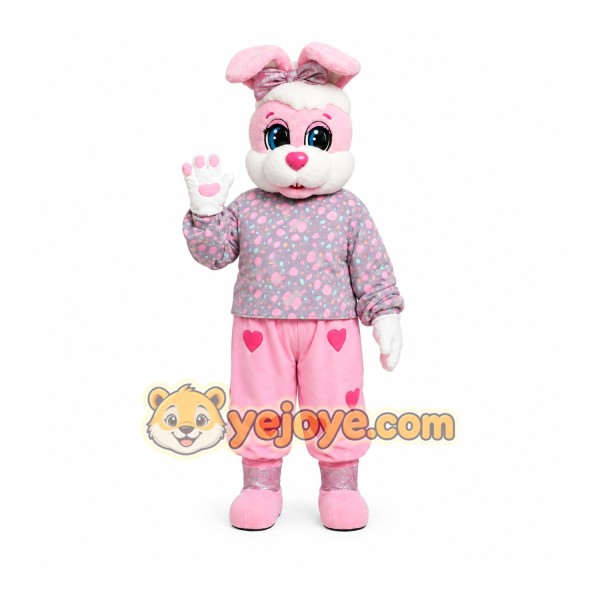 Pink Bunny Mascot Costume