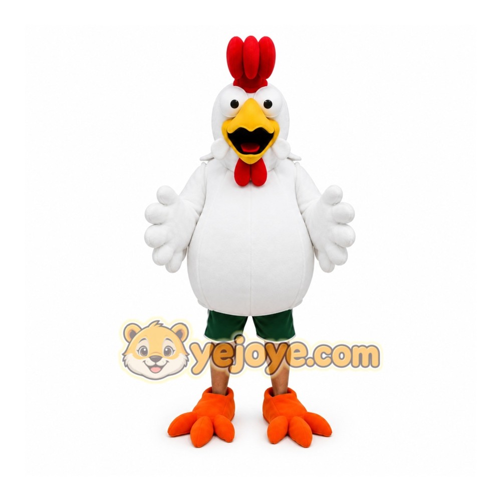 White Rooster Mascot Costume