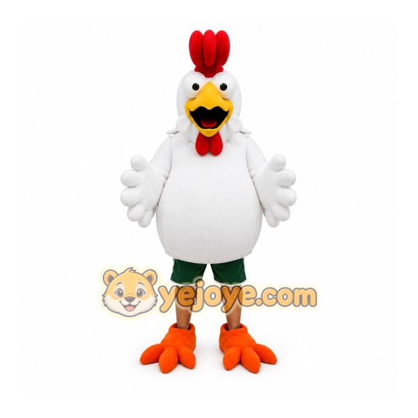 White Rooster Mascot Costume White Rooster Mascot Costume