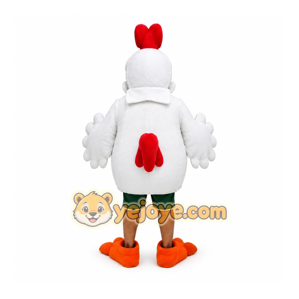 White Rooster Mascot Costume