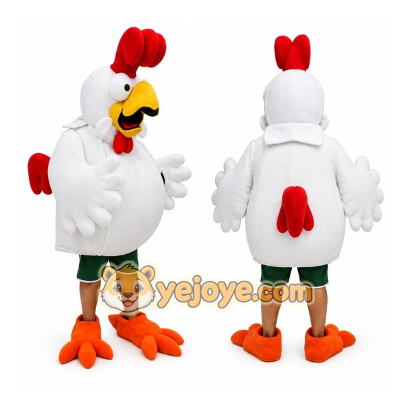 White Rooster Mascot Costume