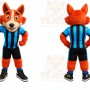 Orange Fox Sports Mascot Costume