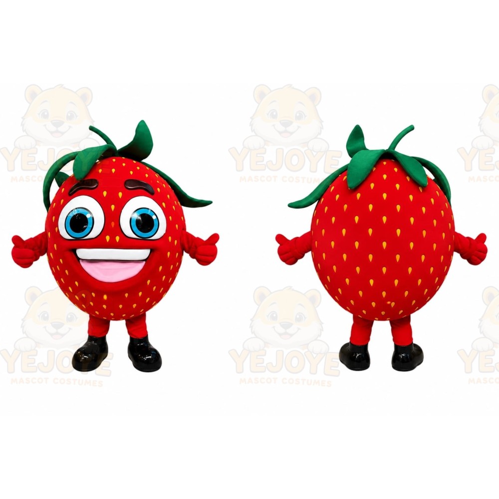 Smiling Strawberry Mascot Costume