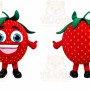 Smiling Strawberry Mascot Costume
