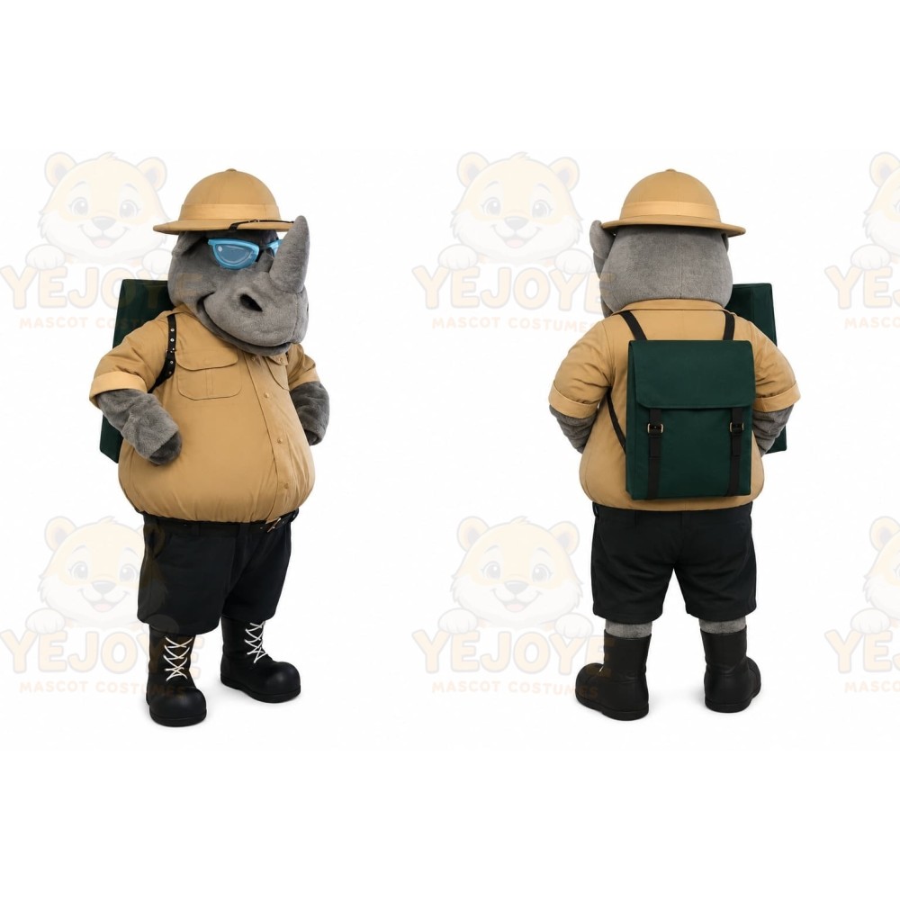 Rhino Explorer Mascot Costume