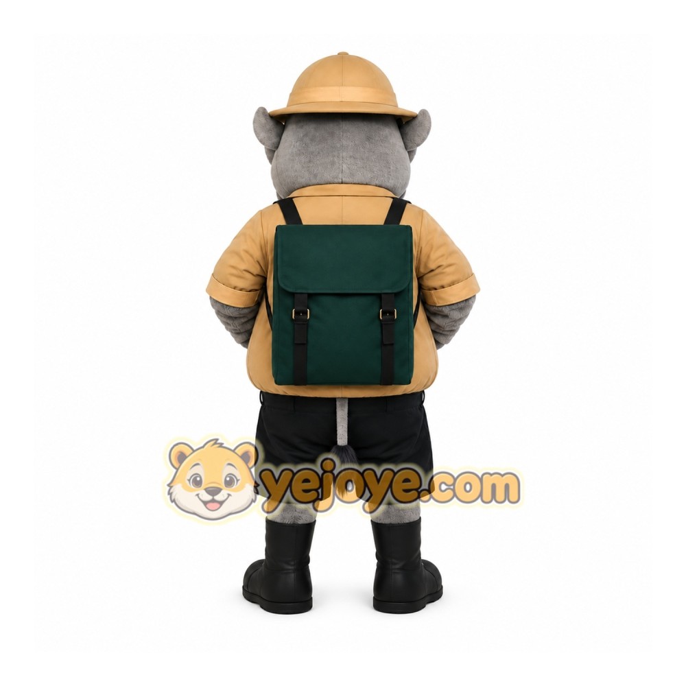 Rhino Explorer Mascot Costume Rhino Explorer Mascot Costume